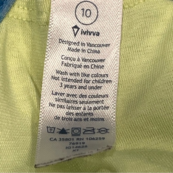 Ivivva Lululemon Lime Yellow Paint Splatter Double Dutch Bra Tank size 10 - Picture 11 of 11